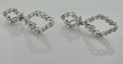 Modern Diamond Open-Work Convertible Drop Earrings in 18k White Gold