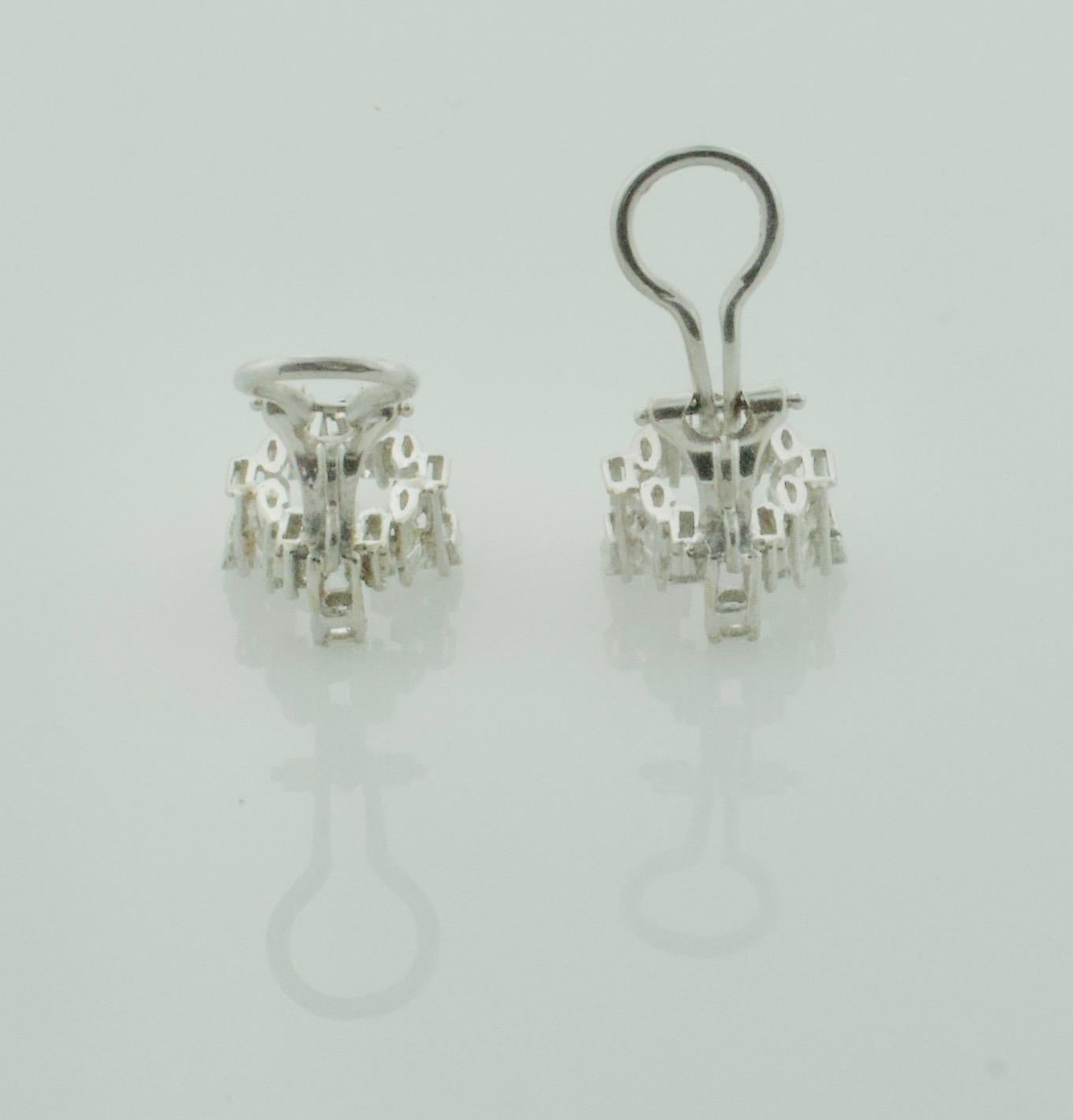 Women's or Men's Diamond Dangling Convertible Earrings in 18 Karat 6.10 Carat For Sale