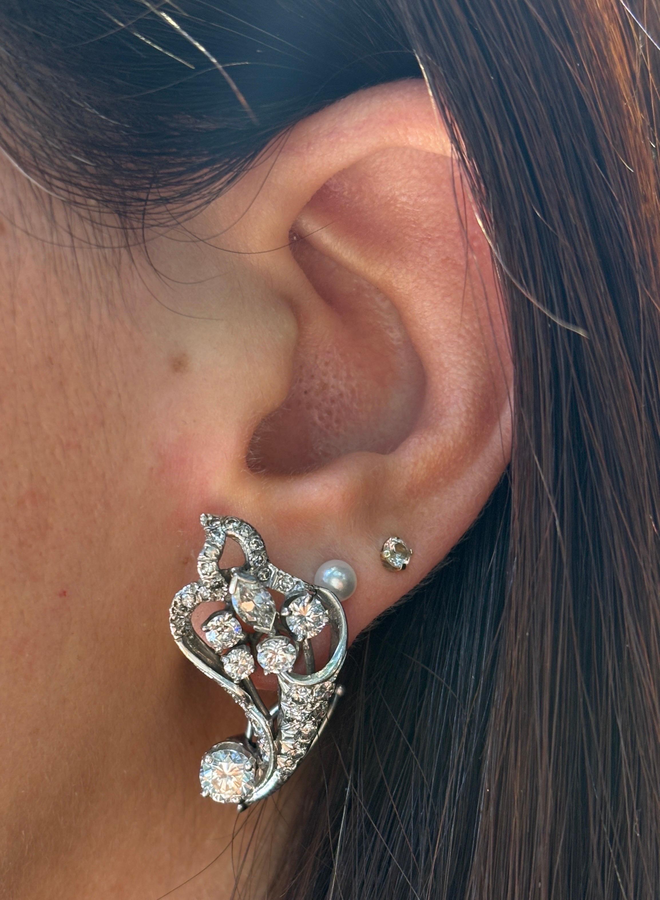 Pendientes Día y Noche de Diamantes Corte redondo en venta