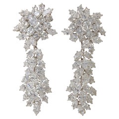 Diamond Day/Night Cluster Pendant Earrings