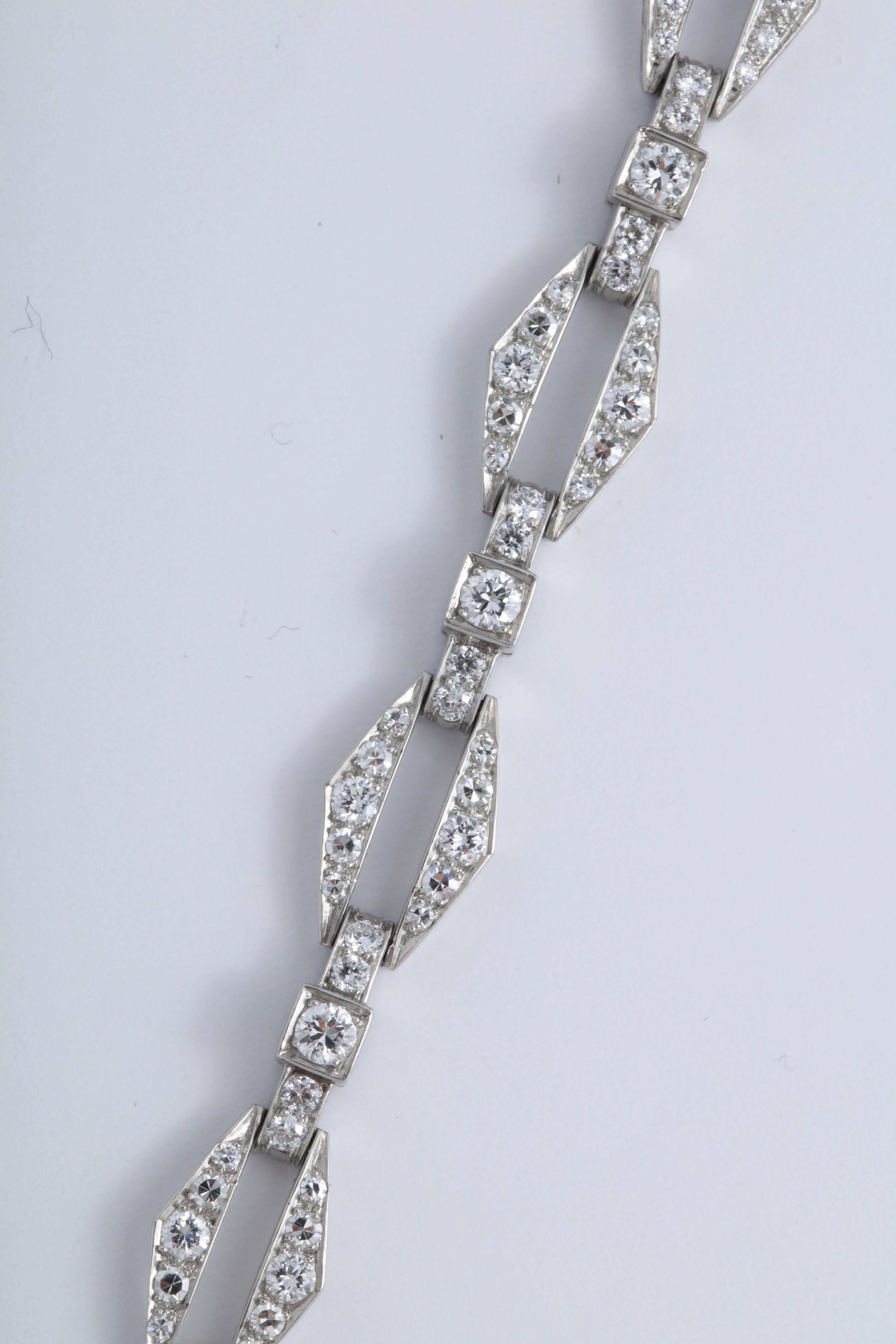 Art Deco Diamond Deco Bracelet For Sale