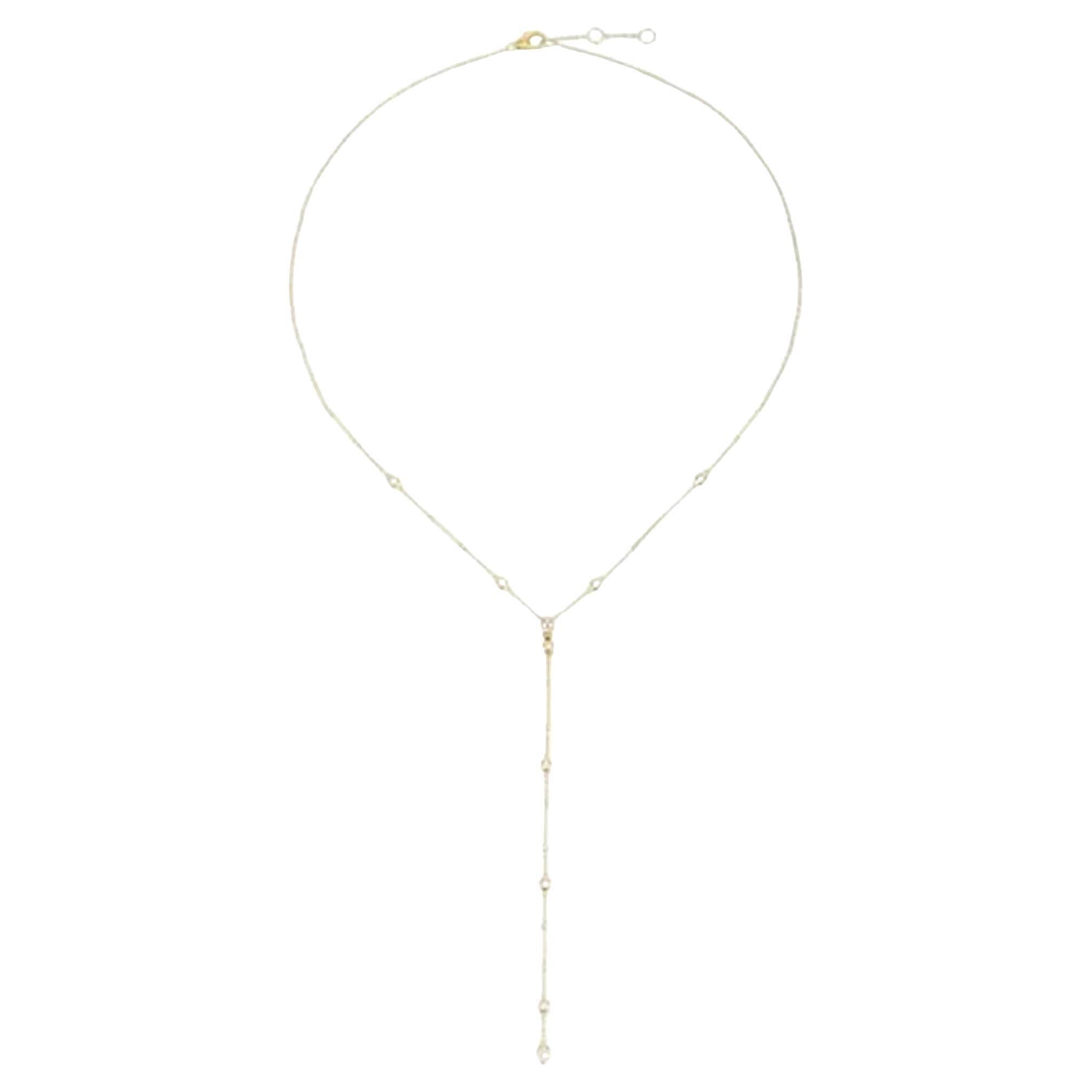 Collier lariat fantaisie en or jaune 14 carats, orné de diamants et d'émeraudes