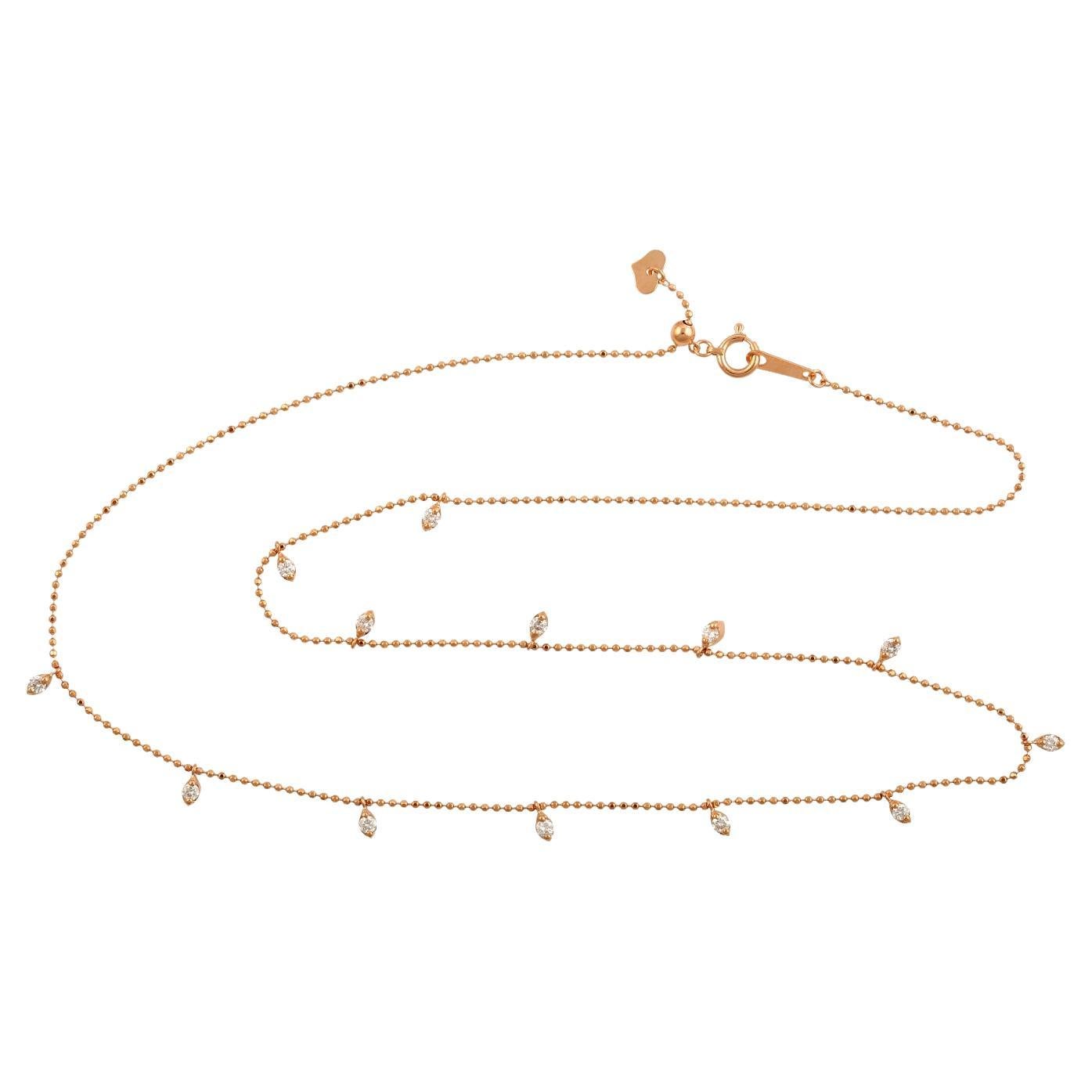 Diamond Delicate Chain Necklace Made In 18k Rose Gold