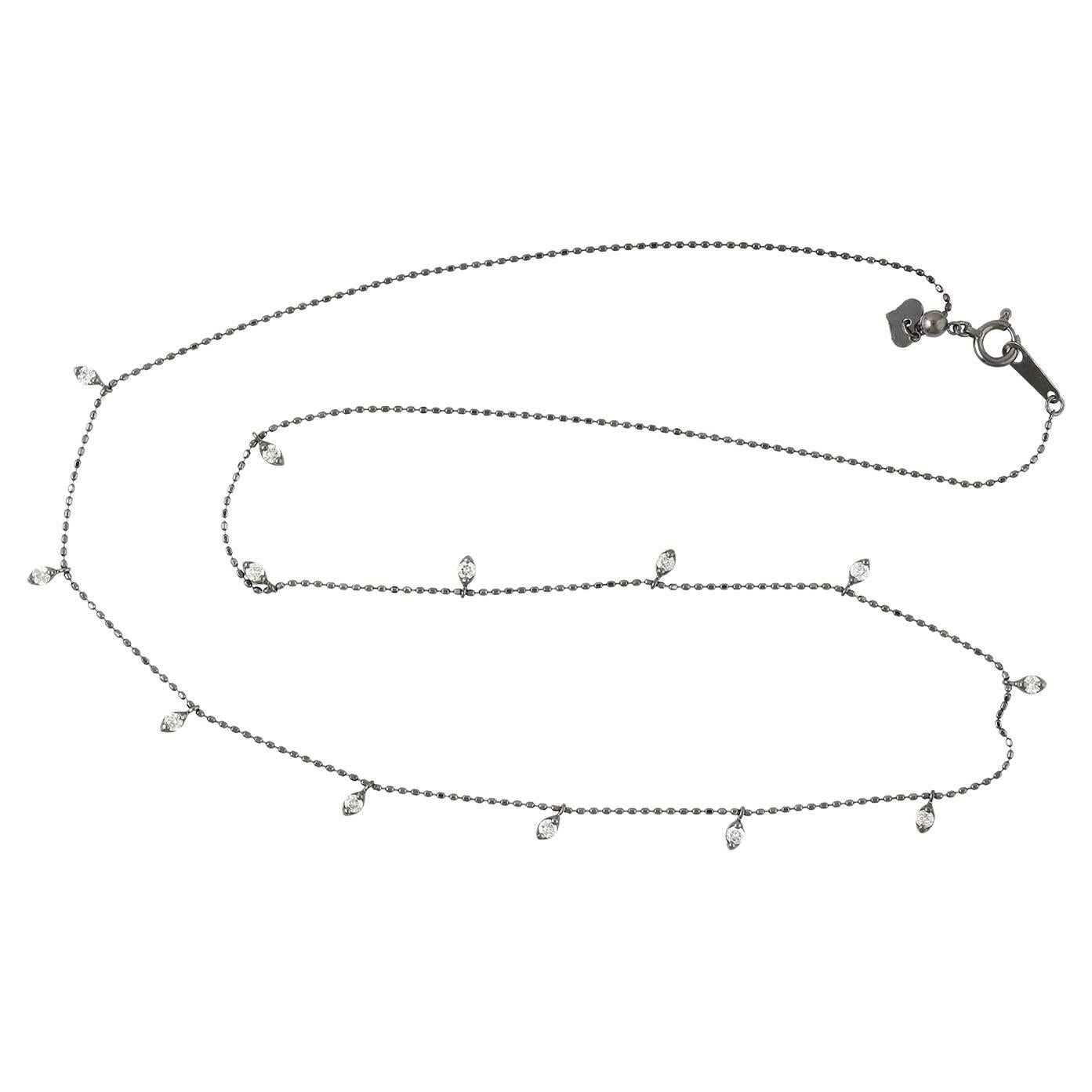 Diamond Delicate Chain Necklace Made In 18k White Gold