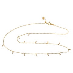 Diamant zarte Kette Halskette aus 18k Gelbgold