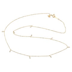 Diamant zarte Kette Halskette aus 18k Gelbgold