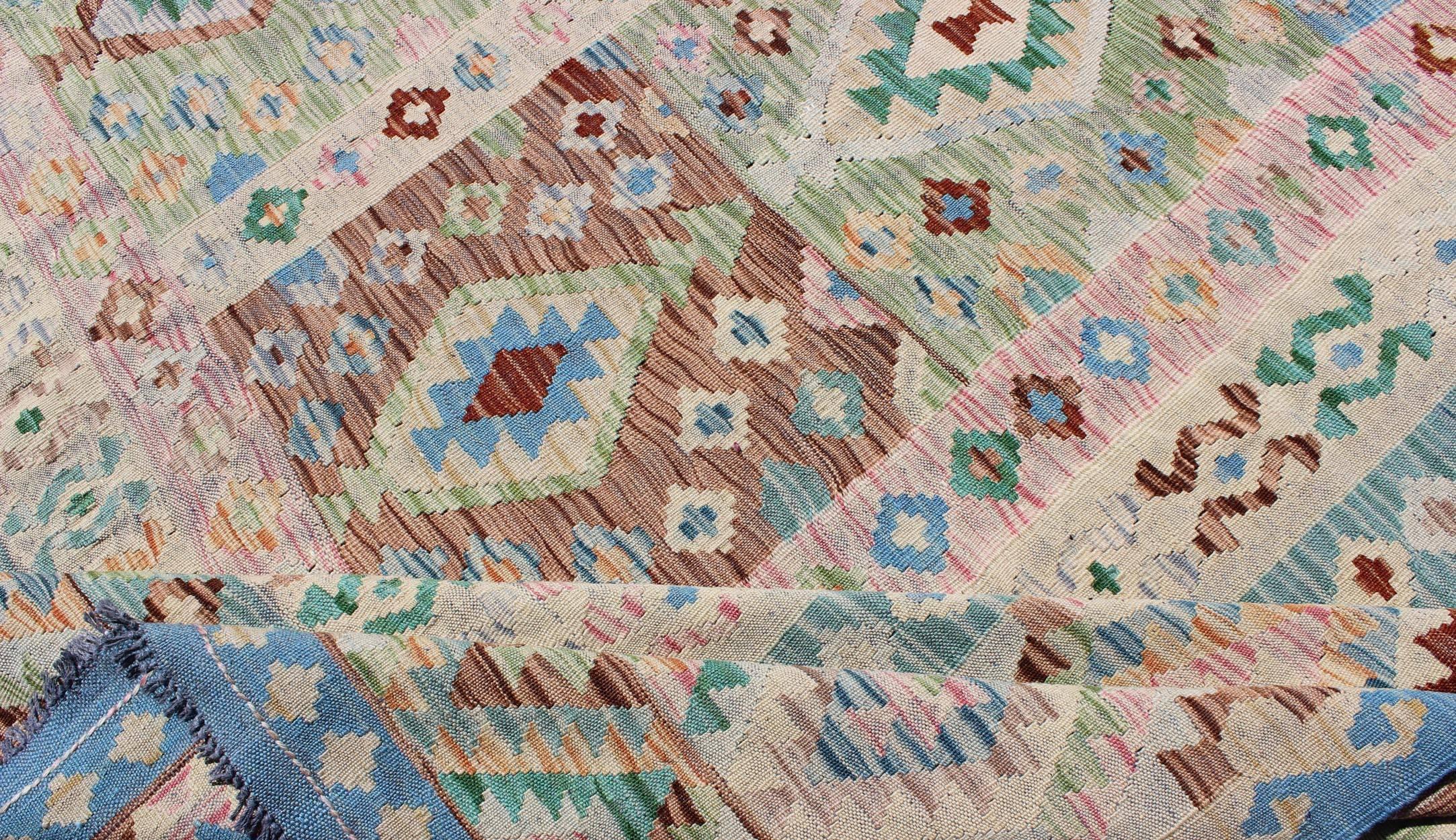 pink and blue rug
