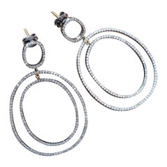 Boucles d'oreilles design en argent 925 Diamant Boucles d'oreilles pendantes faites à la main Bijoux d'anniversaire.
