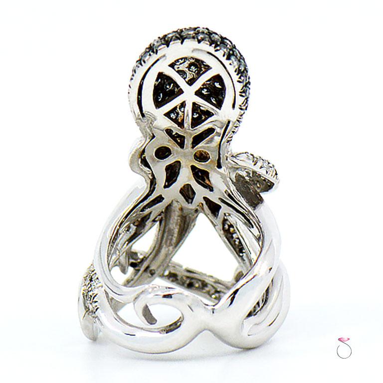 Bague Octopus de créateur en or blanc 18 carats et diamants Unisexe en vente