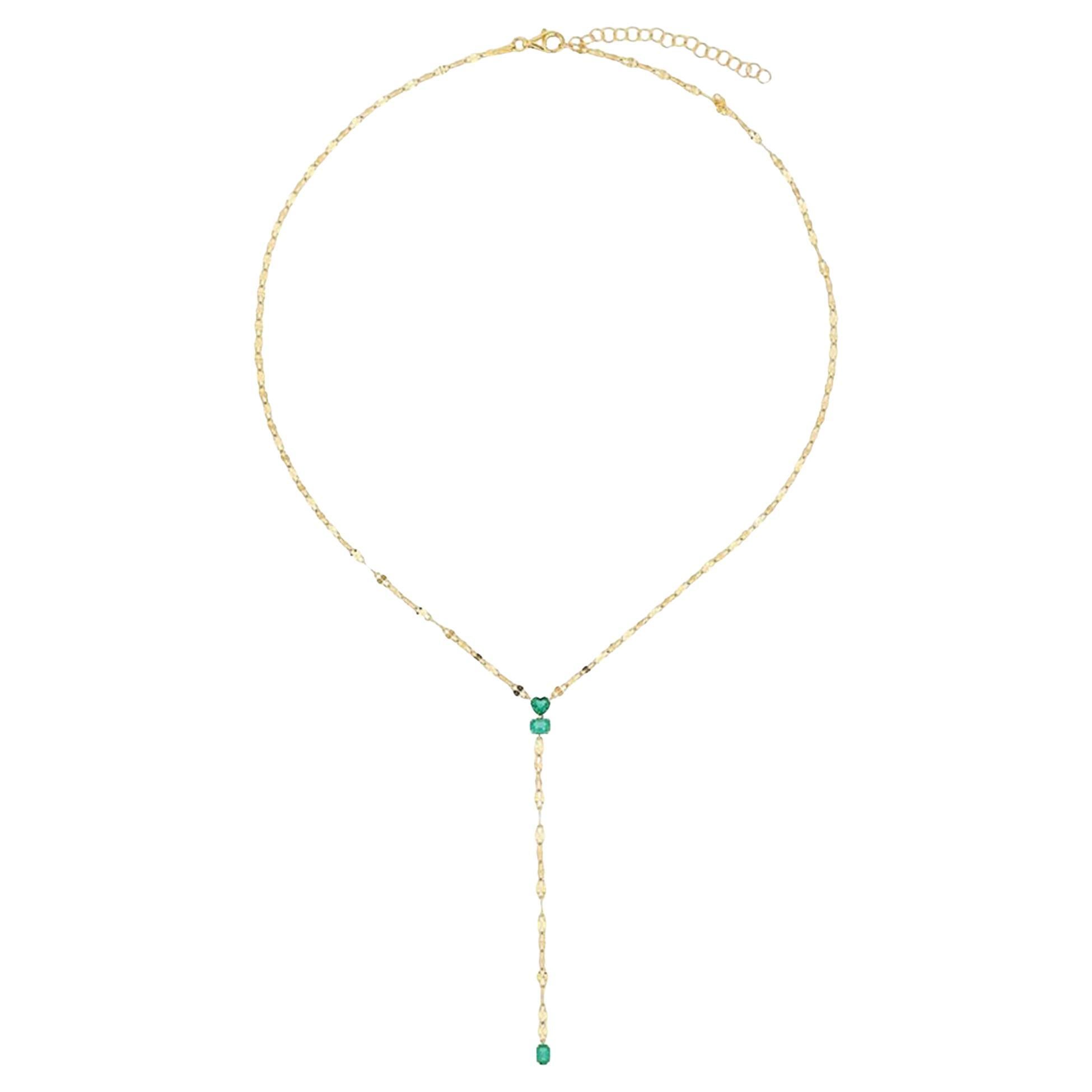 Collier lariat en or jaune 14 carats avec diamant « Dewdrop » de 0,82 ct