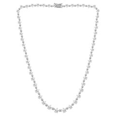 Natürliche 9,69 Karat Diamant Tautropfen Tennis Halskette 18K Weißgold Feiner Schmuck
