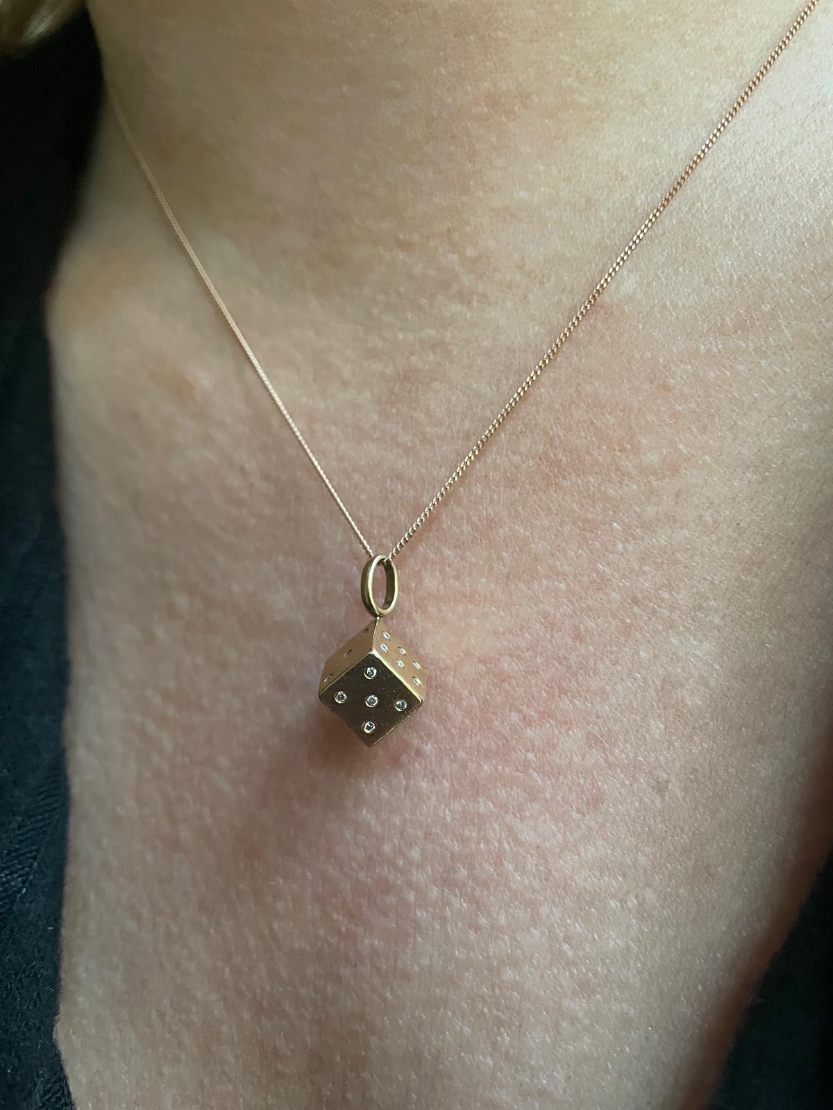 diamond dice pendant