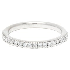 Diamond Direct 0,30ctw Fascia nuziale sottile con diamante, oro bianco 14k, anello