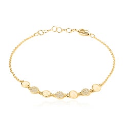Pulsera Disco Diamante Oro Amarillo 14K