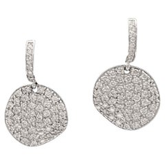 Diamond Disc Dangle Earrings