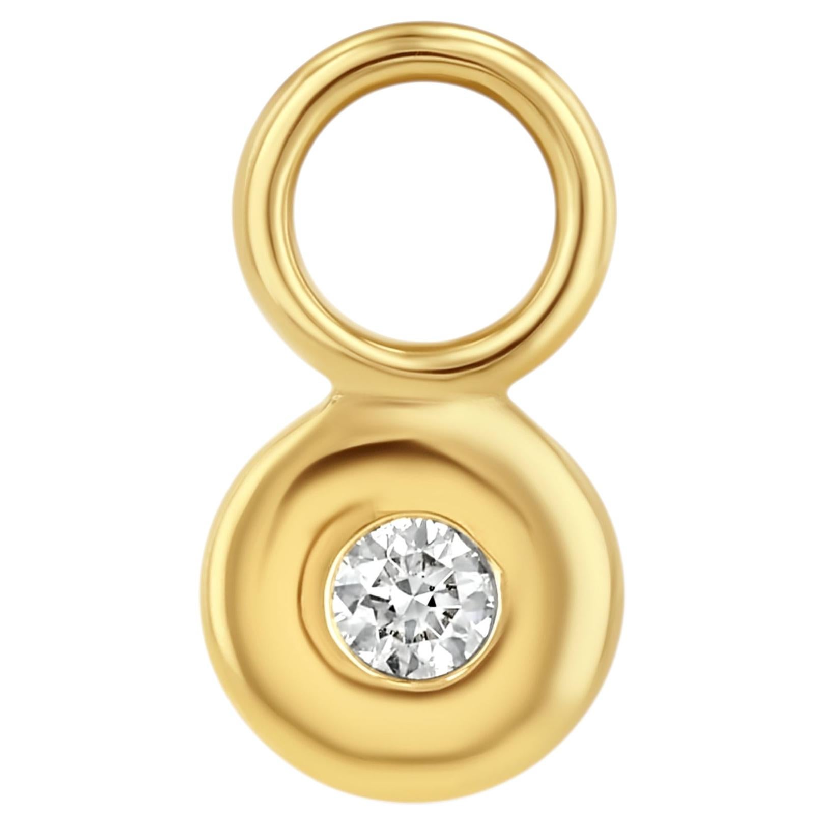 Diamond Disc Earring Charm For Sale