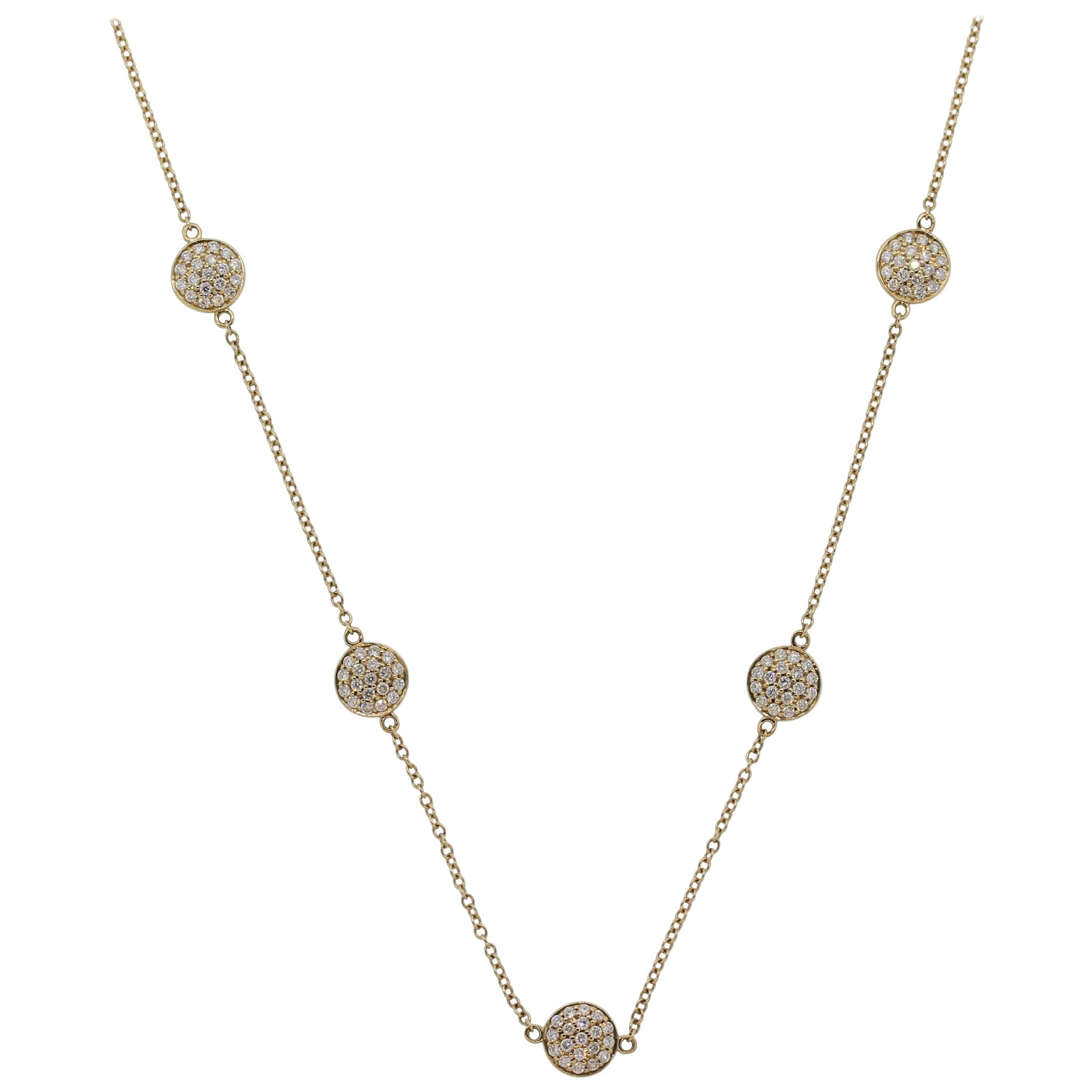 Elegant Diamond Gold Necklace at 1stDibs