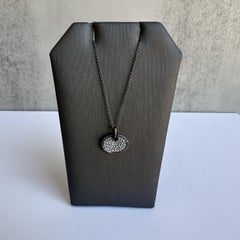 Diamond Disc Necklace in 14kt Gold with Black Rhodium Plating - 0.18ctw Diamonds