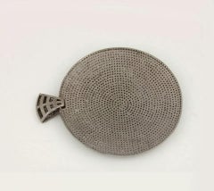 Pendentif Boho Disc rond en argent sterling 925