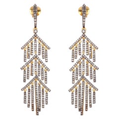 Pendientes de cadena de diamantes