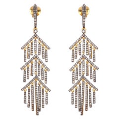 Diamond Chain Drop Earrings