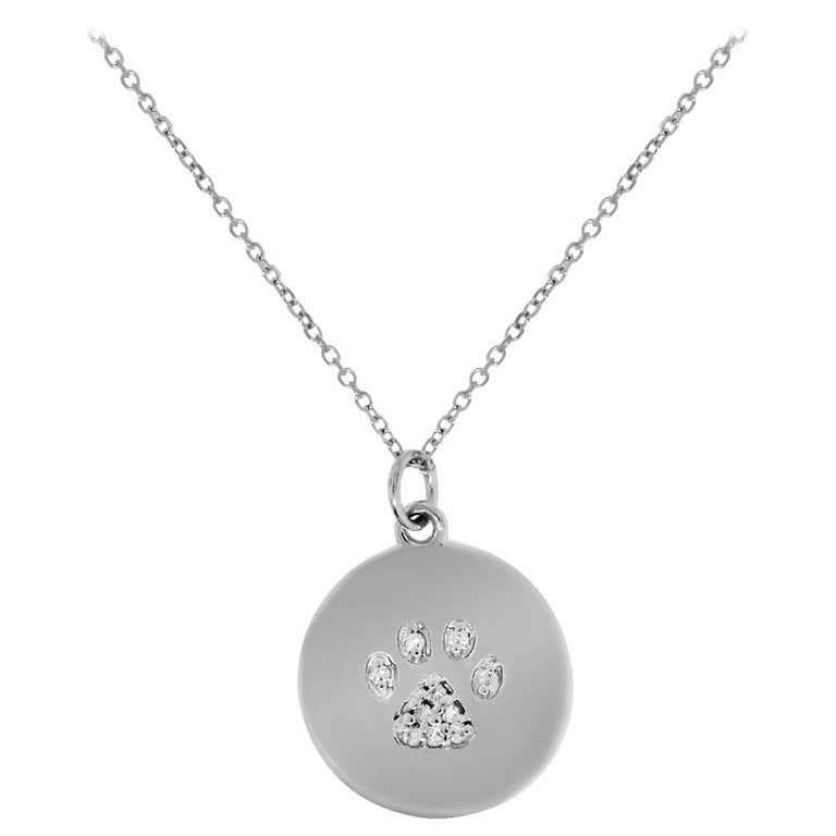 Diamond Dog Paw Pendant Necklace For Sale at 1stDibs diamond dog necklace