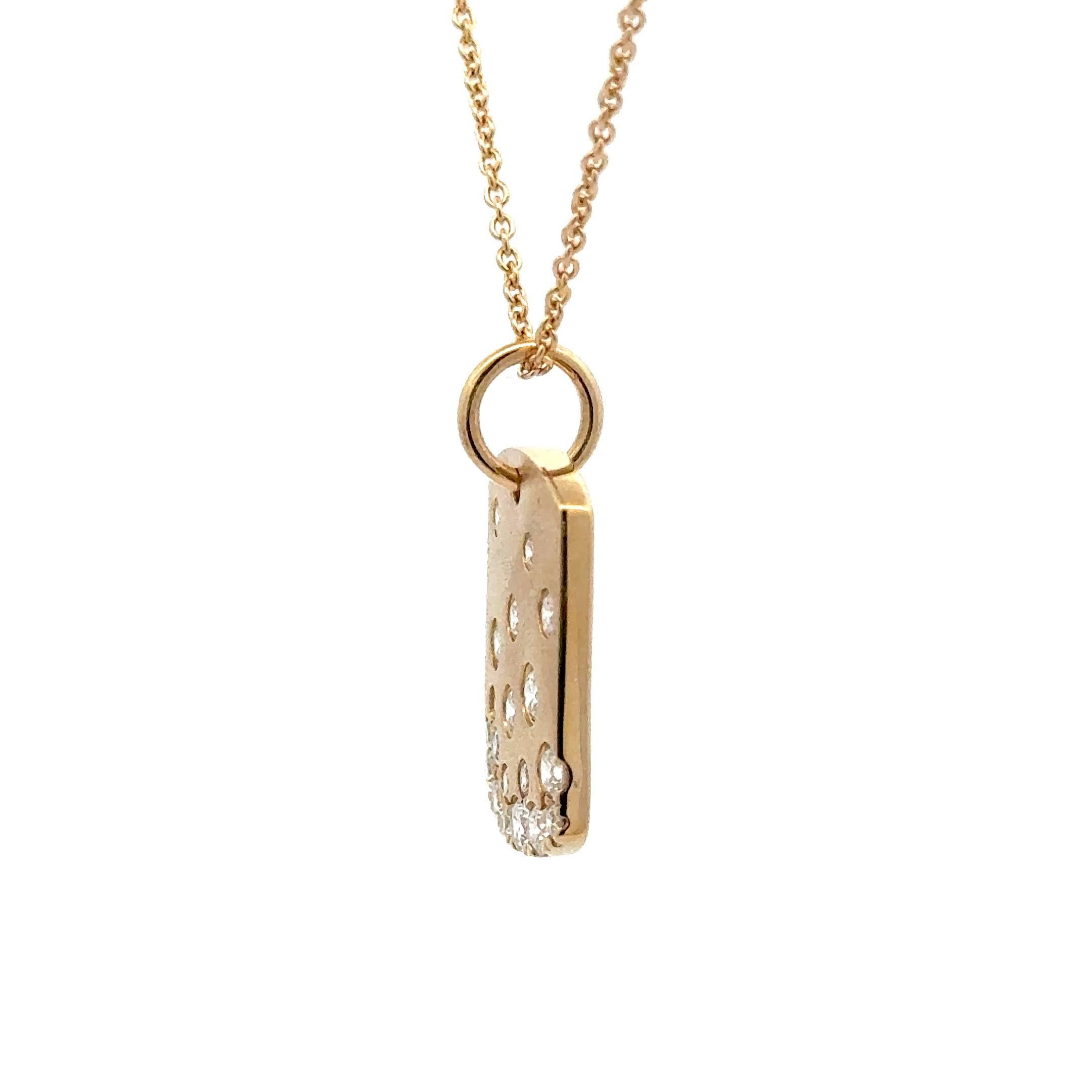 Collana con ciondolo con coriandoli di diamanti 0,73 carati in oro giallo 14 carati in vendita 1
