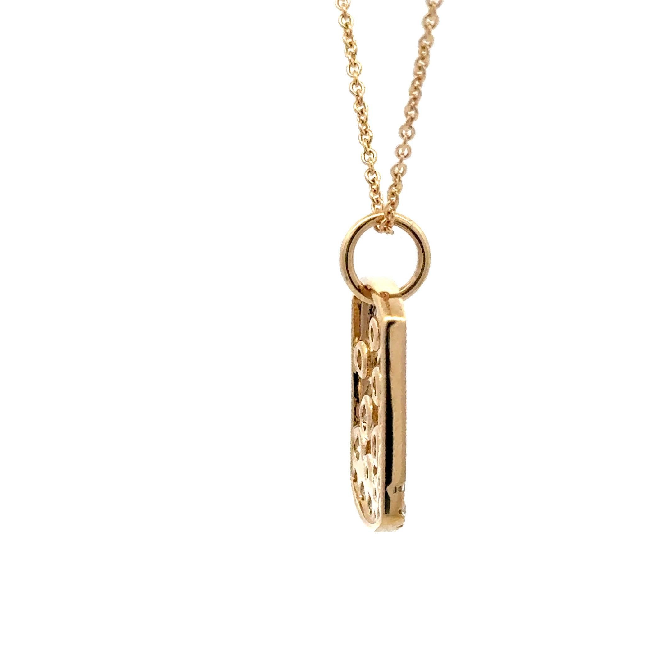 Collana con ciondolo con coriandoli di diamanti 0,73 carati in oro giallo 14 carati in vendita 2
