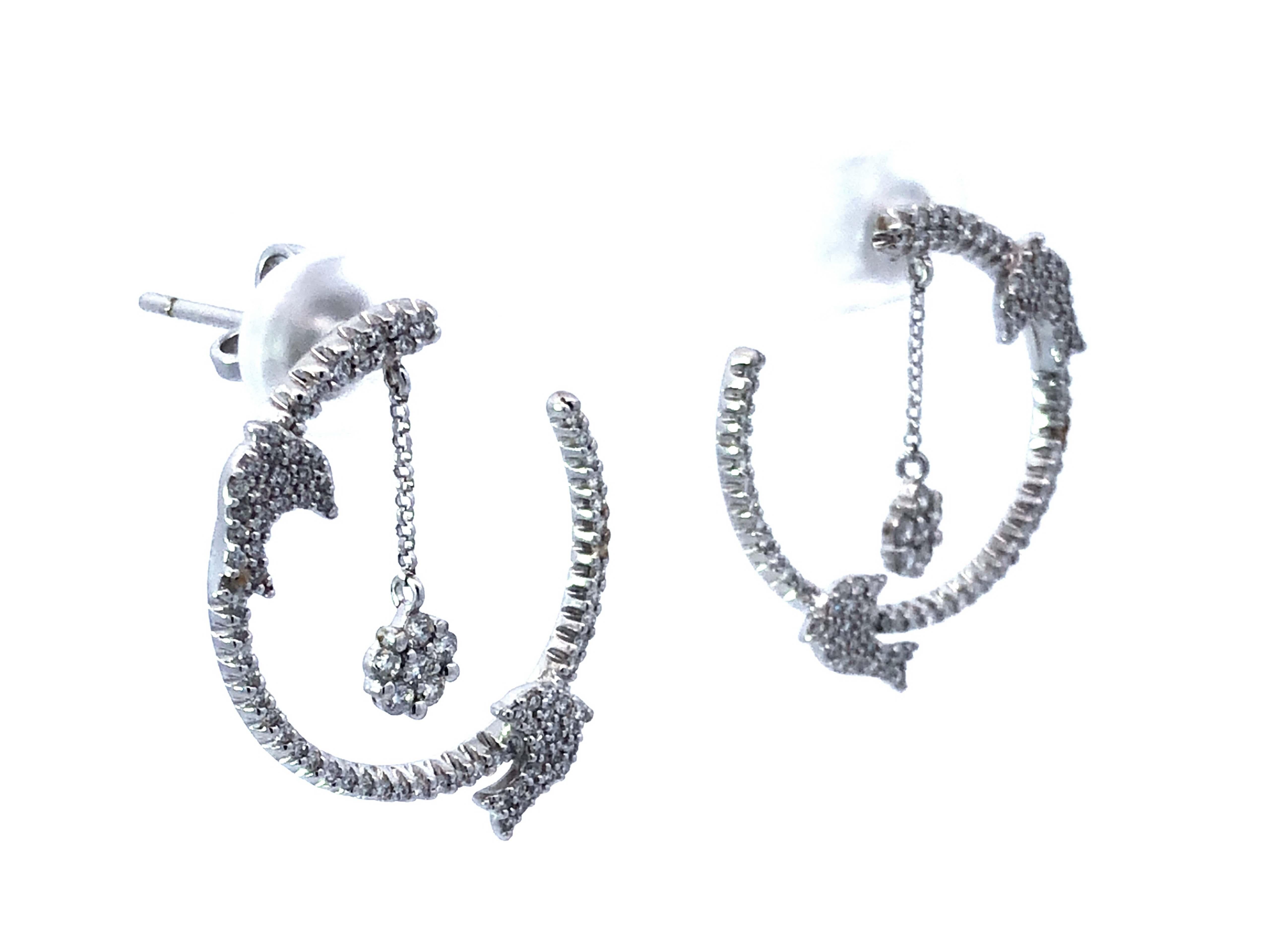 diamond dolphin earrings