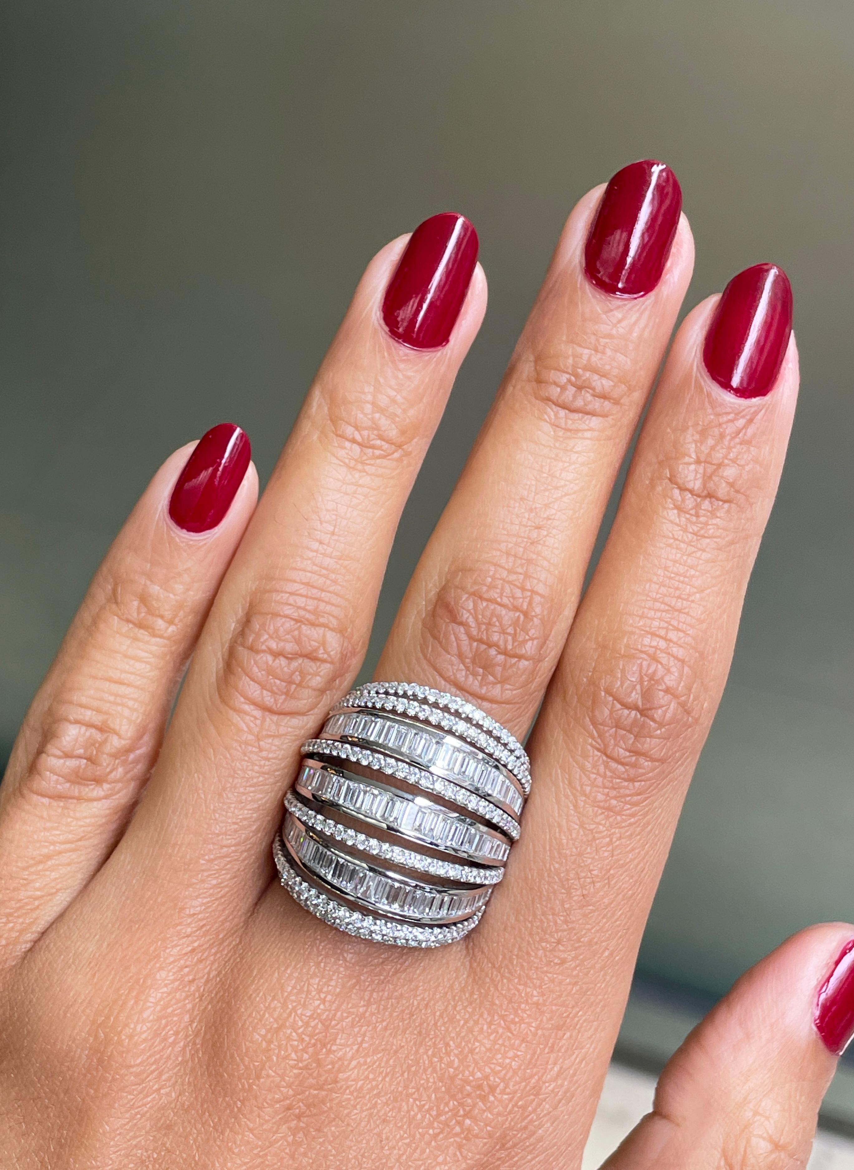 Diamond Dome 18 Carat White Gold Cocktail Ring 1