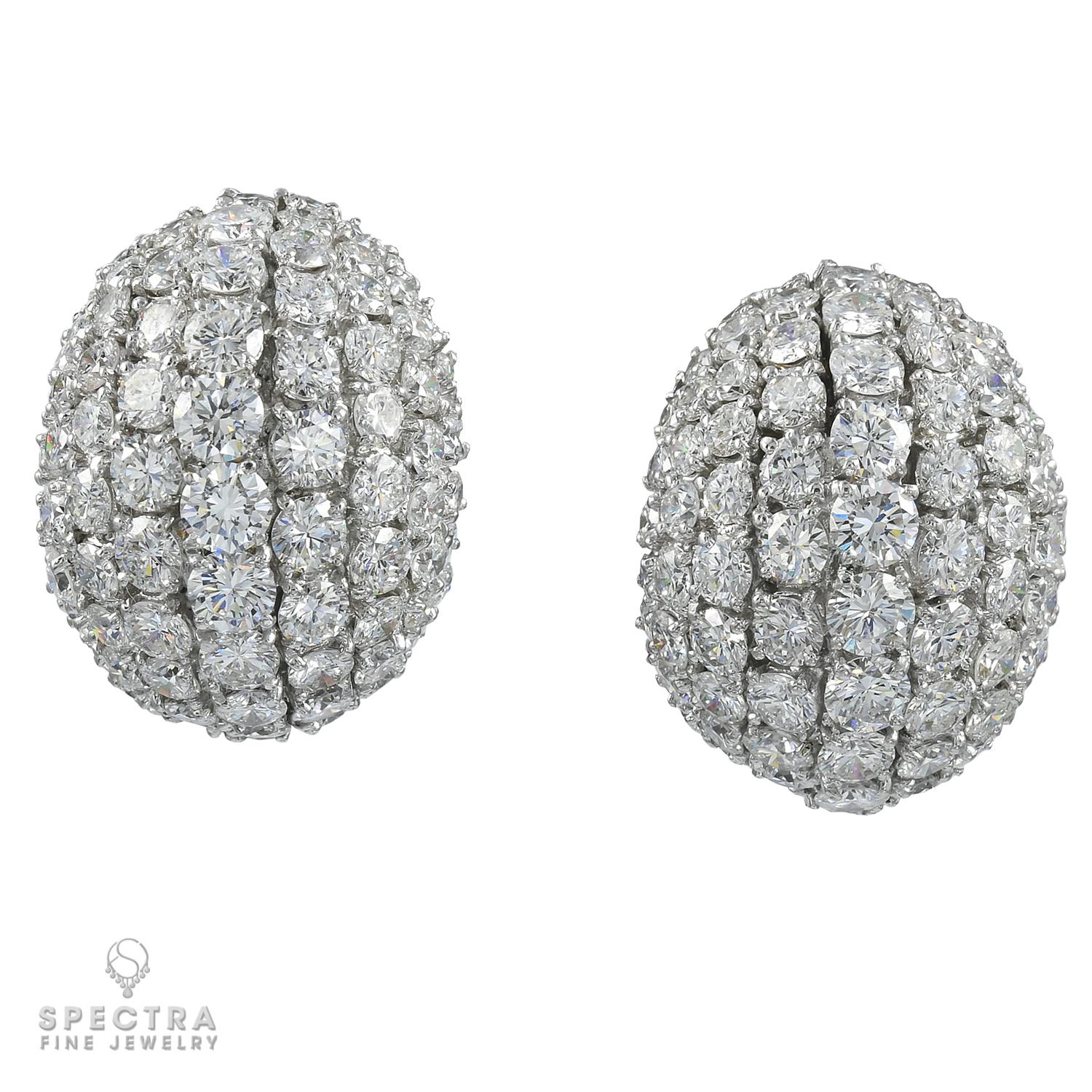 Spectra Fine Jewelry Diamond 'Dome' Earrings in 18kt Gold In New Condition For Sale In New York, NY