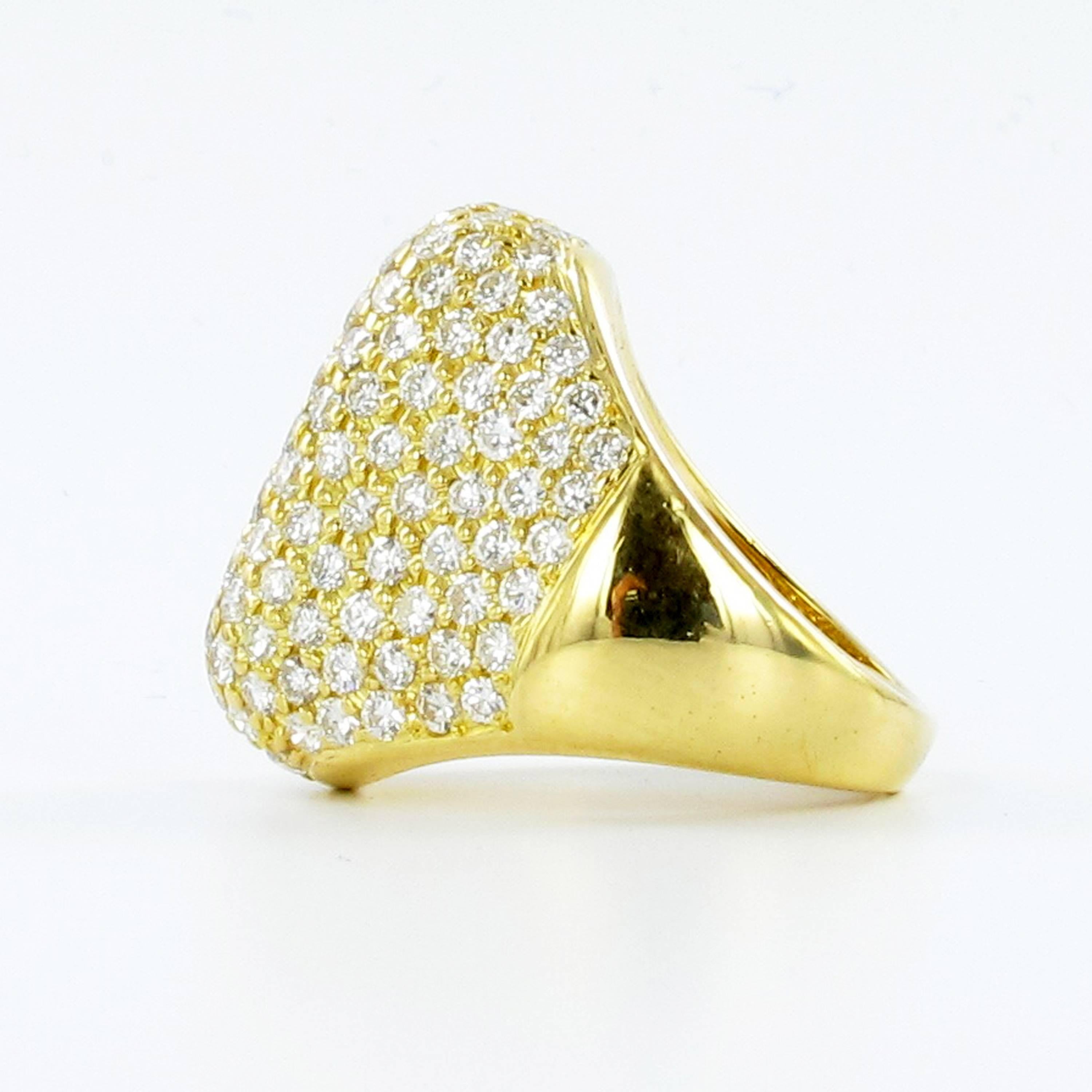diamond dome ring yellow gold