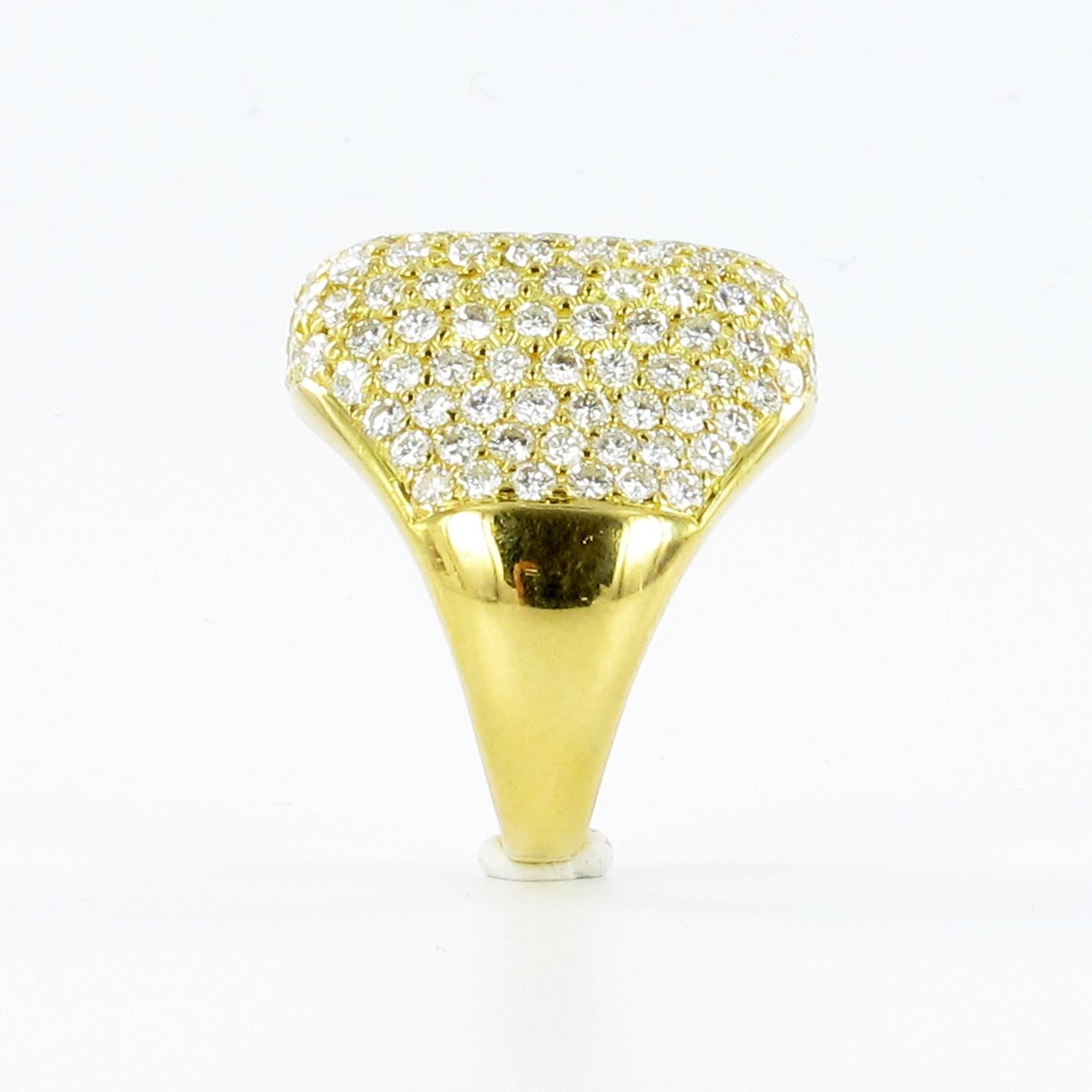 Modern Diamond Dome Gold Ring