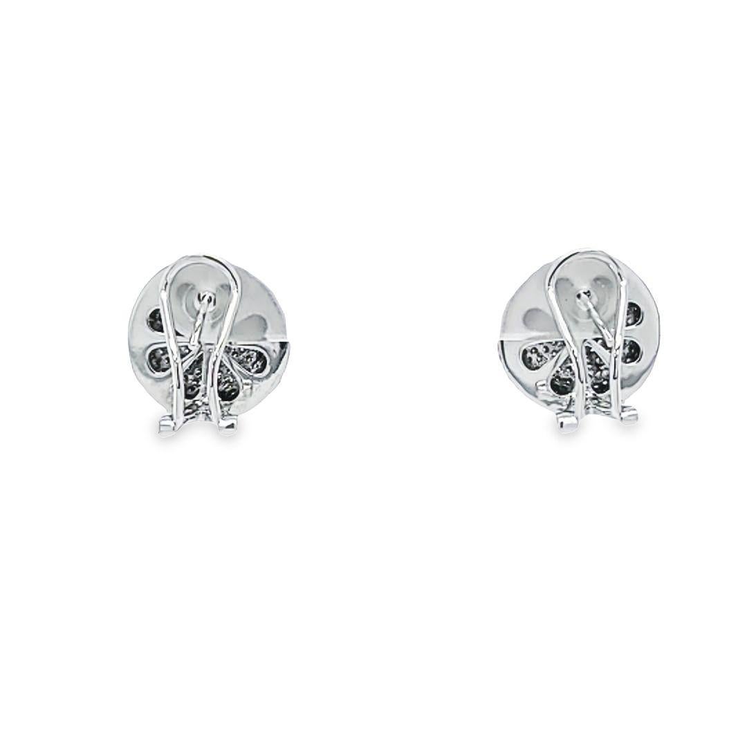 Diamond Dome Stud Earrings in White Gold In Good Condition In Coral Gables, FL