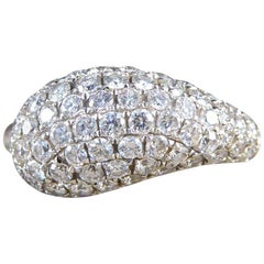 Diamond Domed Teardrop set Diamond 18 Carat White Gold Ring
