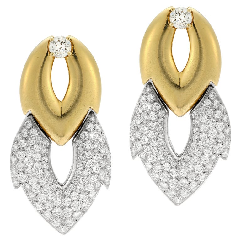 Diamond Door Knocker Earrings For Sale at 1stDibs
