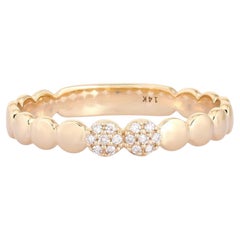 Diamond Dot Polished (or 18k upon request) 14K Yellow Gold Bead Ring