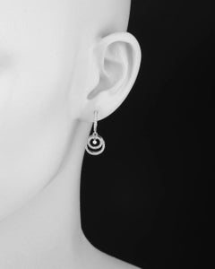 Diamond Double Circle Drop Earrings