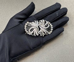 Diamond Double Clip Brooch