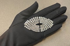 Broche double clip à diamants