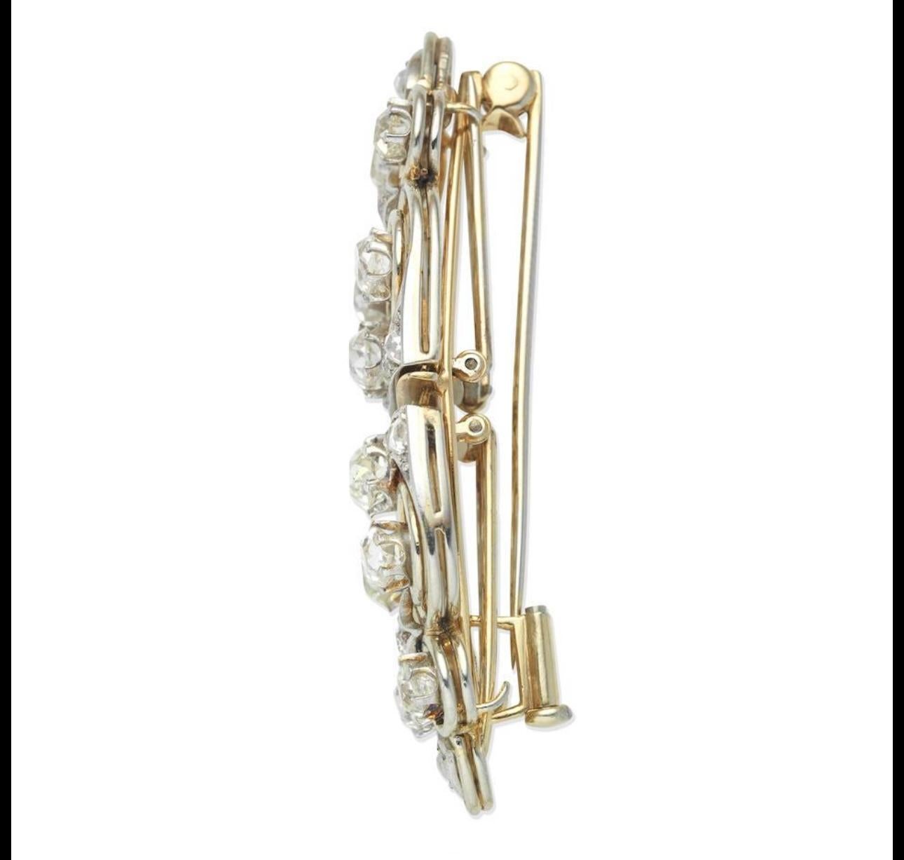 Art Nouveau Diamond double clip Brooch For Sale