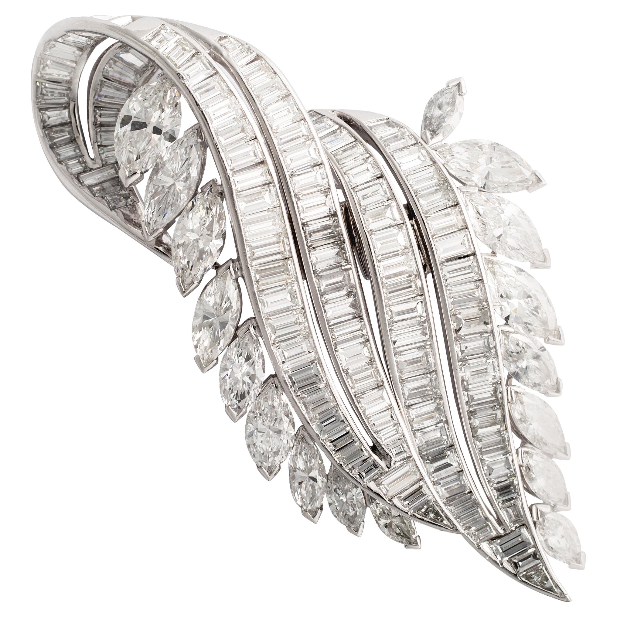 Broche con doble clip de diamantes