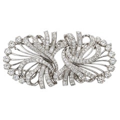 Diamond Double Clip Brooch
