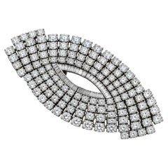 Broche double clip à diamants