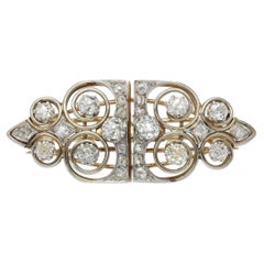 Diamond double clip Brooch