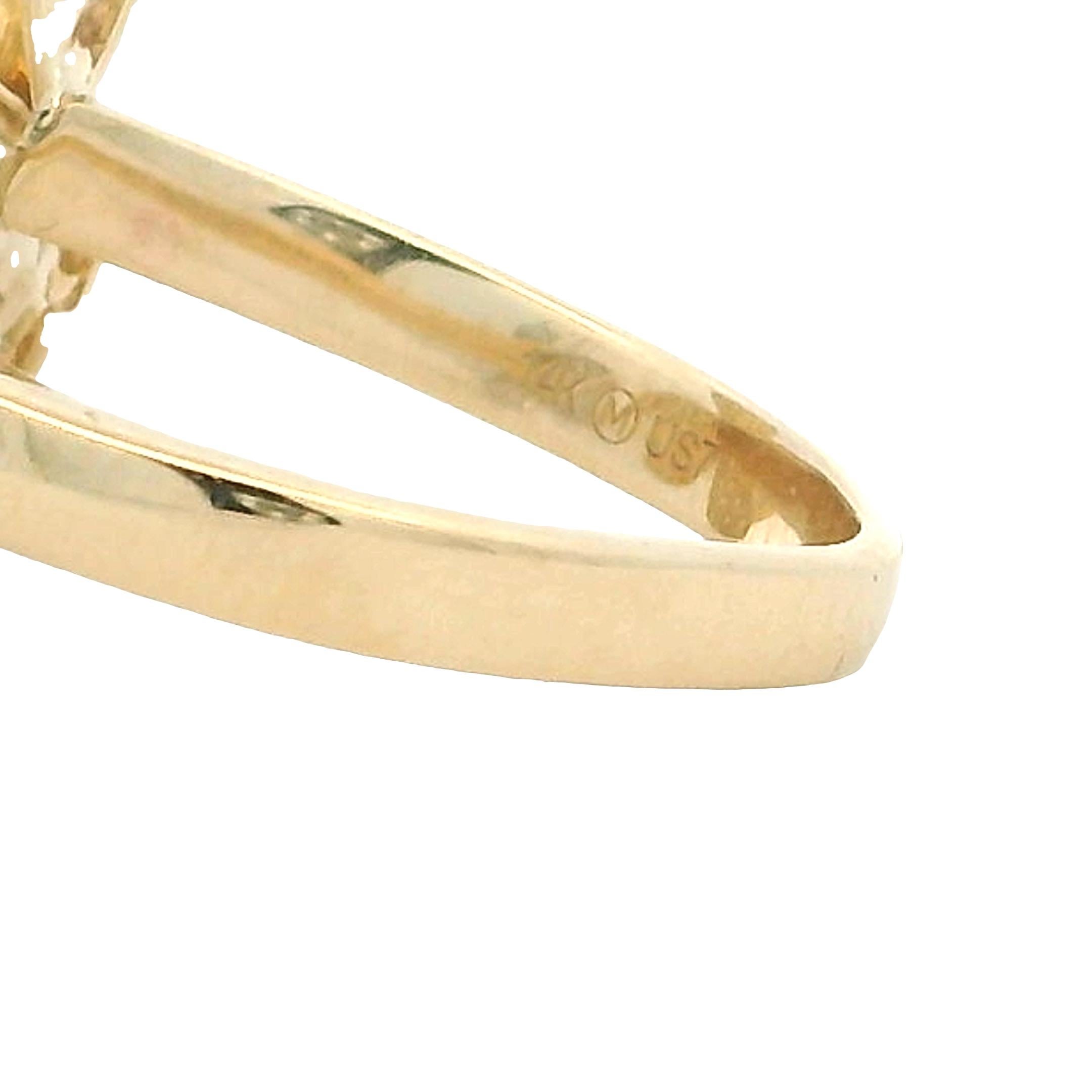 Diamant-Doppelklee-Ring aus 14K zweifarbigem Gold - 1,10 Karat im Angebot 2