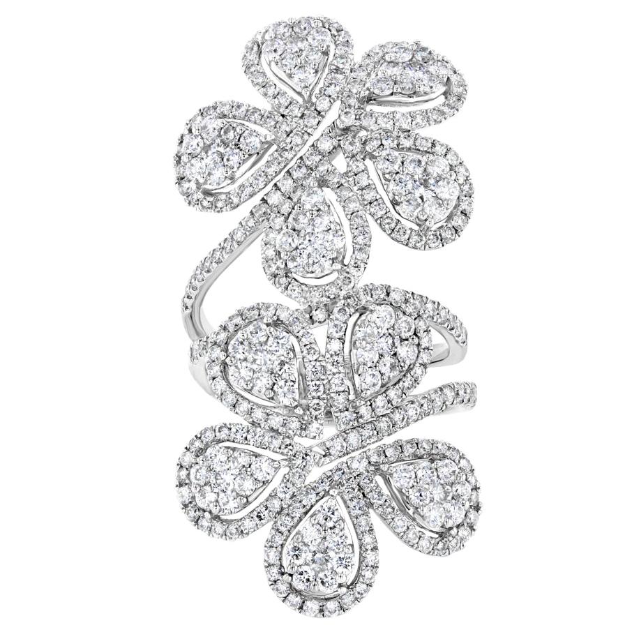 Diamond Double Flower Ring
