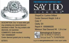 Diamant Double Halo Verlobungsring 1,33ct Cushion 14K GSI zertifiziert