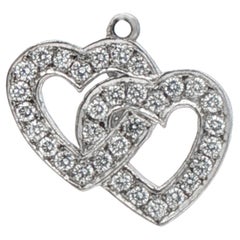 Charm en platine avec double cœur en diamant, par Felix Vollman