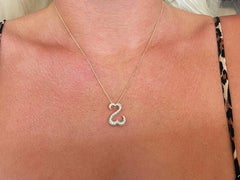 Diamond Double Open Heart Necklace in 14k Yellow Gold